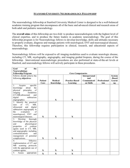 Stanford University Neuroradiology Fellowship