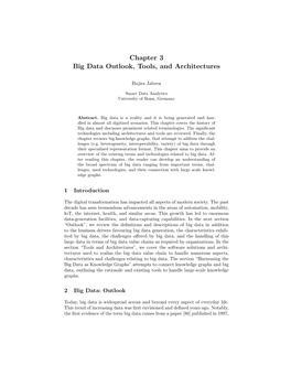 Chapter 3 Big Data Outlook, Tools, and Architectures (Hajira Jabeen)