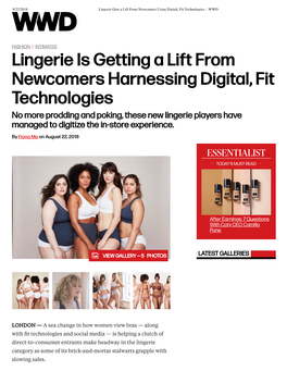 Lingerie Is Getting a Lift from Newcomers Harnessing Digital, Fit