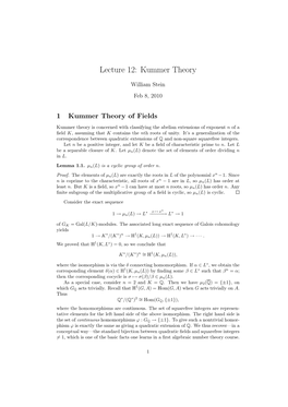 Kummer Theory