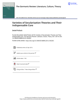 Varieties of Secularization Theories and Their Indispensable Core