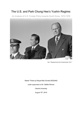 The U.S. and Park Chung Hee's Yushin Regime