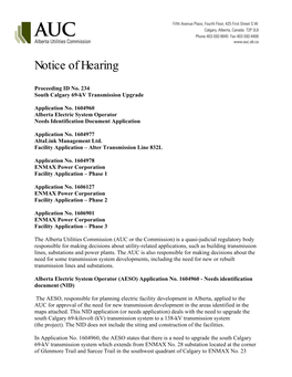 Notice of Hearing