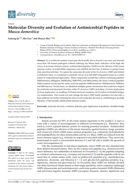 Molecular Diversity and Evolution of Antimicrobial Peptides in Musca Domestica