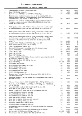 ČNS, Pobočka V Hradci Králové Výsledková Listina 131. Aukce Ze 7. Dubna 2013