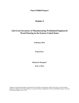 Life-Cycle Inventory of Manufacturing Prefinished Engineered Wood Flooring in the Eastern United States