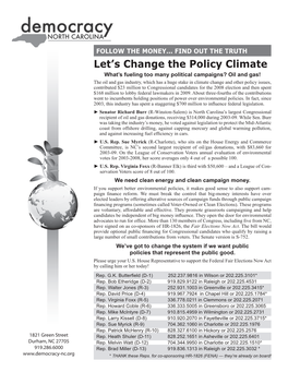 Let's Change the Policy Climate
