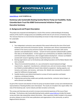 Pump out Feasibility Study Summary