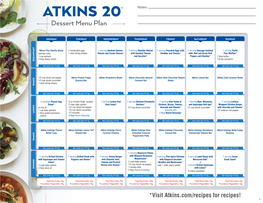 ATKINS 20® Notes: Dessert Menu Plan