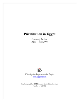 Privatization in Egypt