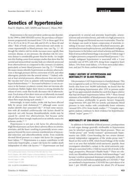 Genetics of Hypertension Paul N