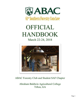 OFFICIAL HANDBOOK March 22-24, 2018