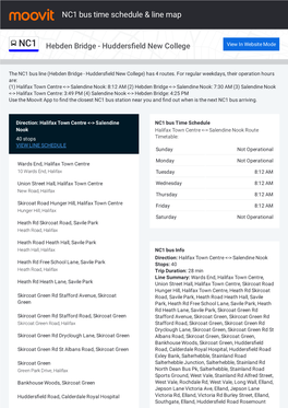 NC1 Bus Time Schedule & Line Route