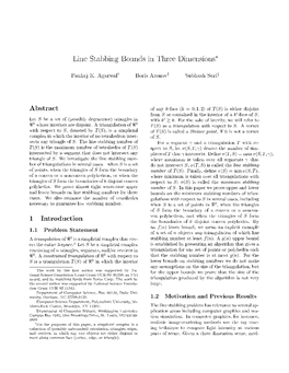 Line Stabbing Bounds in Three Dimensions Abstract 1 Introduction