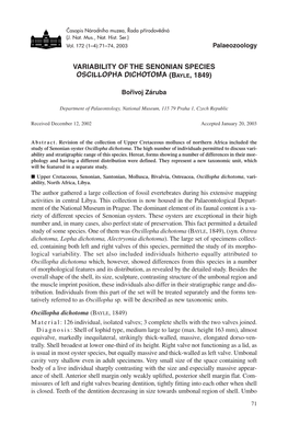 Variability of the Senonian Species Oscillopha Dichotoma (Bayle, 1849)