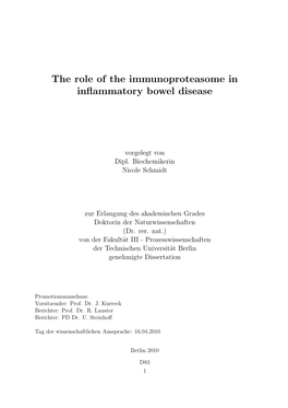 The Role of the Immunoproteasome in Inflammatory Bowel Disease