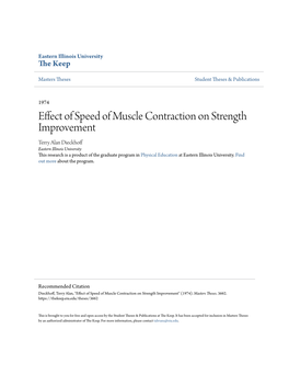 Effect of Speed of Muscle Contraction on Strength Improvement