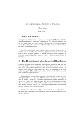 The Controversial History of Calculus