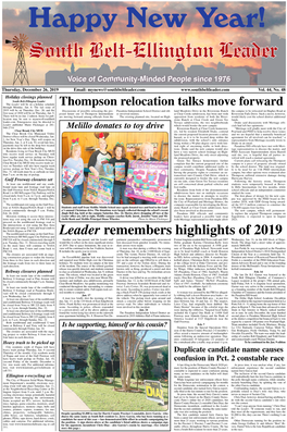 South Belt-Ellington Leader, Thursday, December 26, 2019 South Belt Chamber Honors Outstanding Students for November