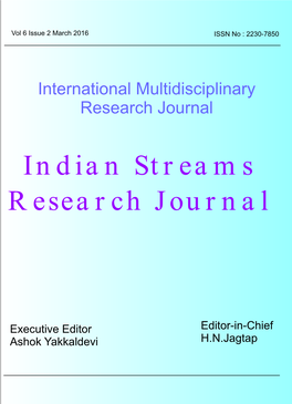 Geomorphological Study of Jagbudi River, Ratnagiri District, Maharashtra