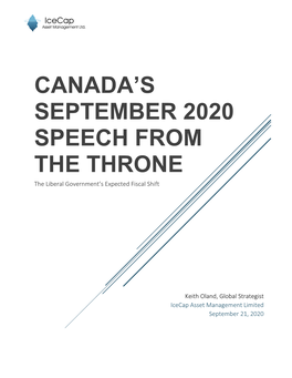 2020.09 Canada Speech from the Throne