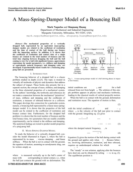 A Mass-Spring-Damper Model of a Bouncing Ball