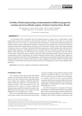 Fertility of Buds and Pruning Recommendation of Different