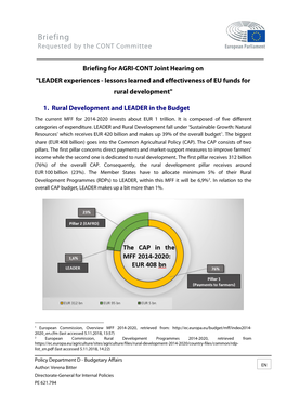 Lessons Learned and Effectiveness of EU Funds for Rural Development