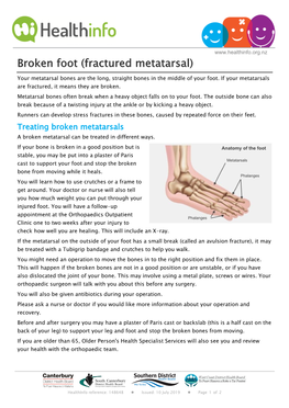 Broken Foot (Fractured Metatarsal)