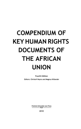 Compendium of Key Human Rights Documents of the African Union