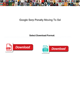 Google Serp Penalty Moving to Ssl