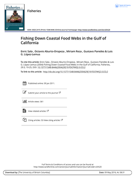 Fishing Down Coastal Food Webs in the Gulf of California