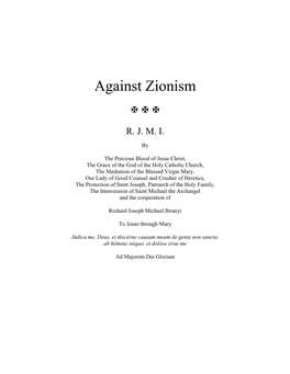 Against Zionism   