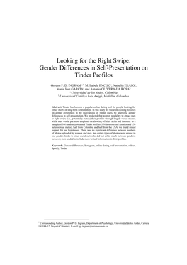 Gender Differences in Self-Presentation on Tinder Profiles