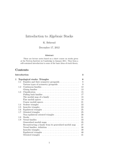 Introduction to Algebraic Stacks