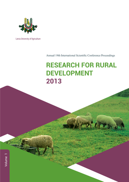 Annual 19Th ISC Research for Rural Development 2013 Volume 1