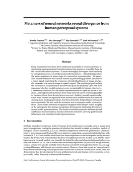 Metamers of Neural Networks Reveal Divergence from Human Perceptual Systems