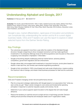 Understanding Alphabet and Google, 2017