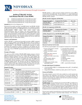 PRAME Antibody Is a Rabbit Monoclonal Antibody Purified from Ascites