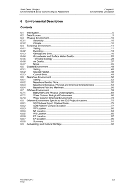 Chapter 6: Environmental Description