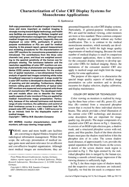 Characterization of Color CRT Display Systems for Monochrome Applications