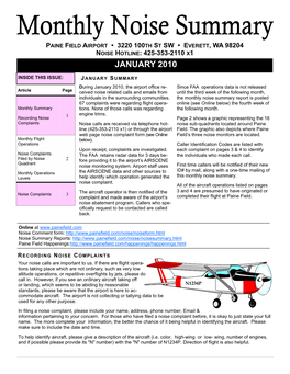 Noise Summary Report 2010-01