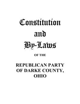 REPUBLICAN PARTY of DARKE COUNTY, OHIO CONTENTS Page PREAMBLE