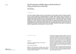 The Privatisation of Public Spaces and the Decline of Urban Connectivity in Paceville by Elise Billiard University of Malta