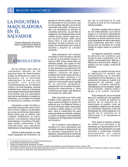 La Industria Maquiladora En El Salvador