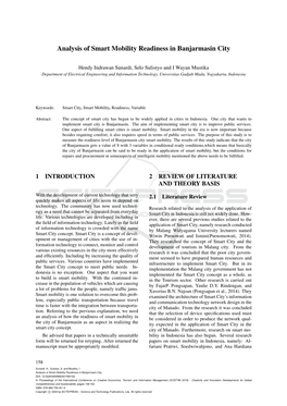 Analysis of Smart Mobility Readiness in Banjarmasin City