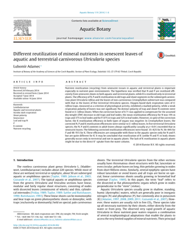 Different Reutilization of Mineral Nutrients in Senescent Leaves Of