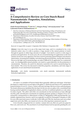 A Comprehensive Review on Corn Starch-Based Nanomaterials: Properties, Simulations, and Applications