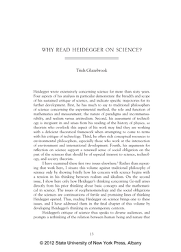 Reading Heidegger on Science