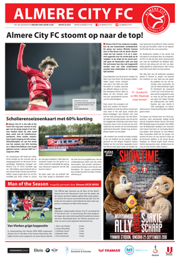 ALMERE CITY FC HET BELANGRIJKSTE NIEUWS VAN JOUW CLUB EDITIE 34 2018 /ALMERECITYFC /ALMERECITYFC Almere City FC Stoomt Op Naar De Top!